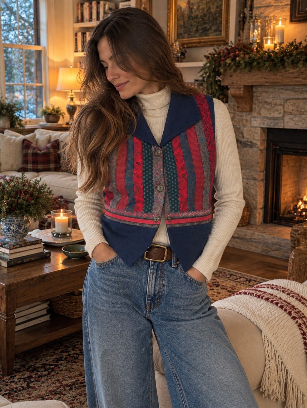 Vintage Suttles & Seawinds Holiday Vest